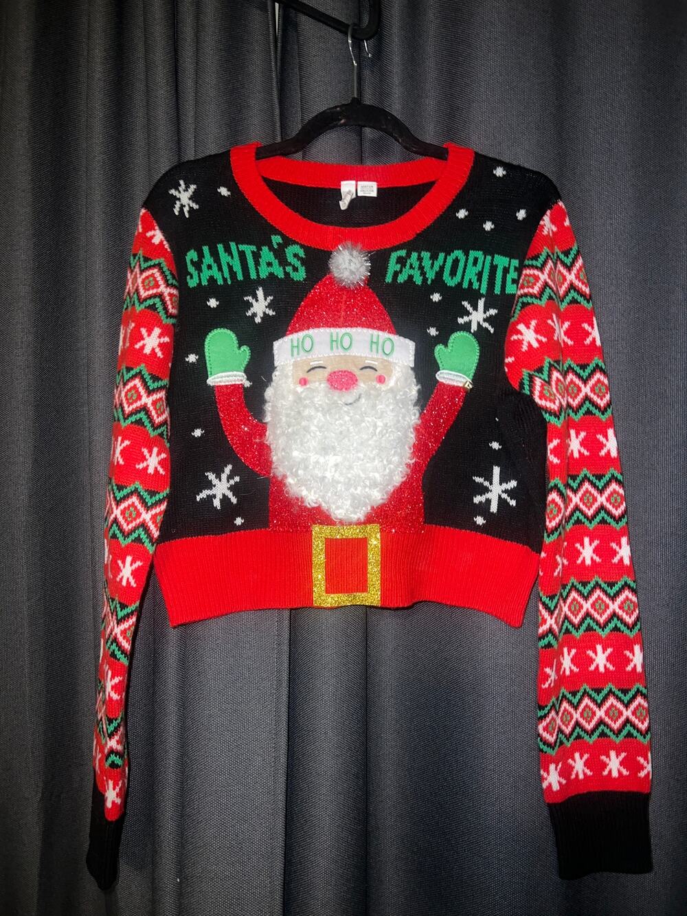 Ugly Christmas Sweater Xmas Size Small Crop